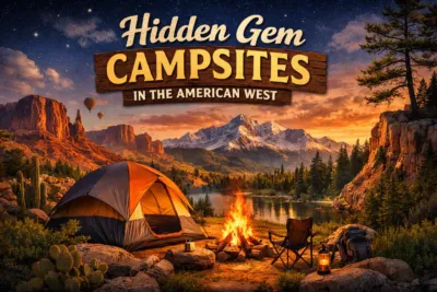 Hidden gem campsite in Arizona desert Remote campsite in Pacific Northwest forest