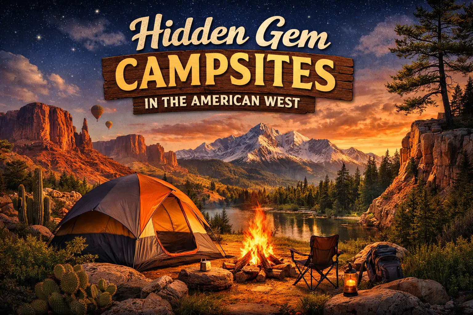 Hidden gem campsite in Arizona desert Remote campsite in Pacific Northwest forest