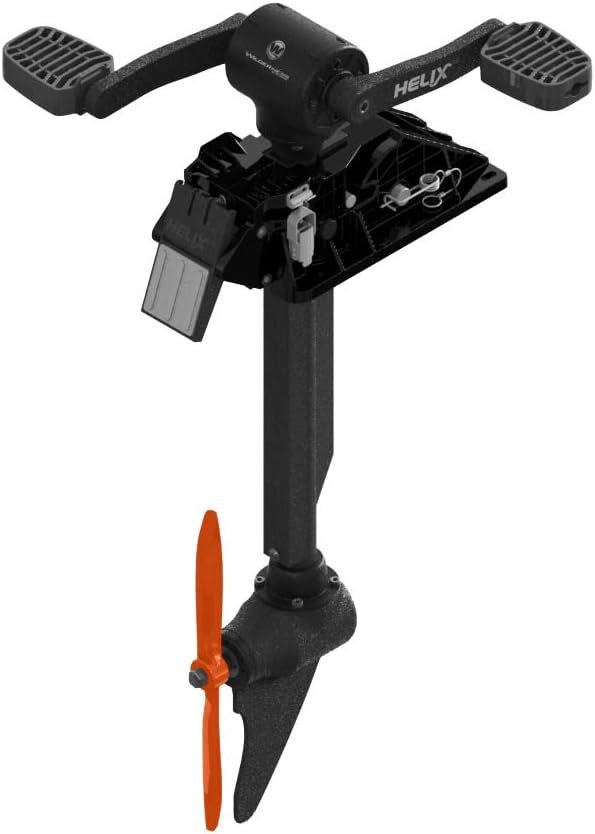 Wilderness Systems Helix PD Pedal Drive installed on a Radar 135 kayak for hands-free propulsion.