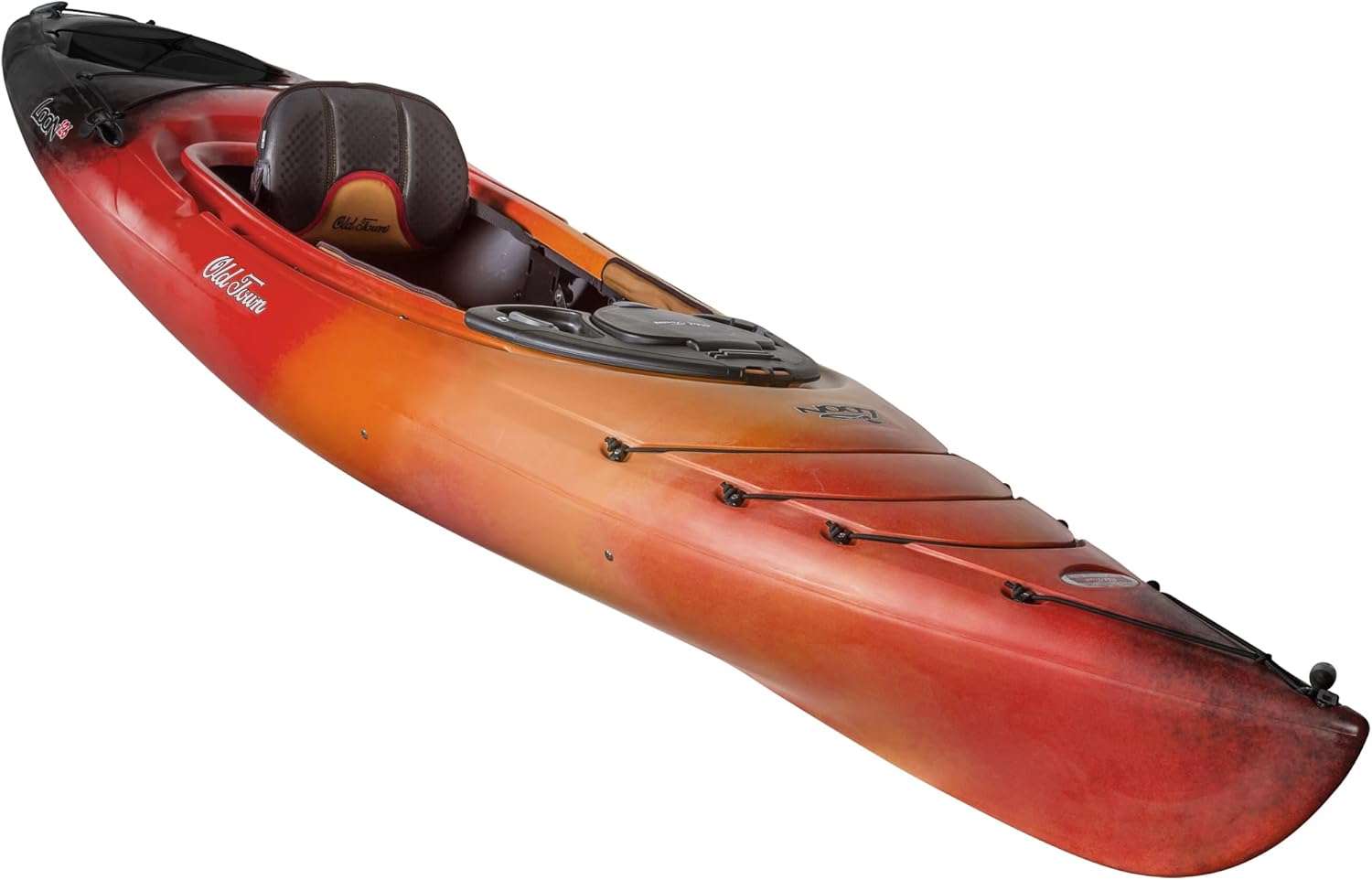 Old Town Loon 126 Solo Sit-Inside Recreational Kayak in a deep water blue color, perfect for solo touring and camping.